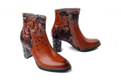 LAURA VITA 0007317 Ledao 43 camel, botki damskie. Brązowe botki damskie Laura Vita, bez wzorów, ze skóry, bez obcasa, na obcasie, bez zapięcia. Za 431.18 zł.