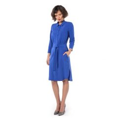Rita Koss sukienka damska XL niebieska. Niebieskie sukienki damskie Rita Koss, xl, bez wzorów, bez kołnierzyka, bez ramiączek. W wyprzedaży za 169.00 zł.