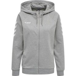 HUMMEL bluza damska bawełniana rozpinana z kapturem HMLGO COTTON ZIP. Szare bluzy damskie Hummel, xl, bez wzorów, z bawełny, sportowe, bez ramiączek, z kapturem. Za 98.00 zł.