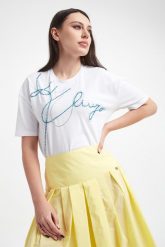 T-shirt damski LIU JO. T-shirty damskie Liu Jo, bez wzorów, bez kołnierzyka, bez ramiączek. W wyprzedaży za 318.42 zł.