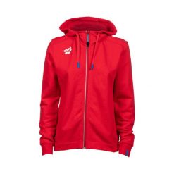 Bluza damska Arena Team Hooded Jacket Panel z kapturem. Czerwone bluzy damskie ARENA, xl, bez wzorów, z bawełny, sportowe, bez ramiączek, z kapturem. Za 366.00 zł.