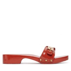 Klapki Scholl. Brązowe klapki damskie Scholl, bez wzorów, bez obcasa, bez zapięcia. Za 759.99 zł.