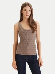 Guess Top W6GP10 K2932 Zielony Regular Fit. Zielone topy damskie Guess, l, z aplikacjami, z bawełny, bez kołnierzyka, bez ramiączek. Za 249.99 zł.