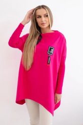 Bluza oversize z asymetrycznymi bokami fuksja. Czerwone bluzy damskie KESI, l, bez wzorów, z bawełny, bez ramiączek, bez kaptura. Za 209.11 zł.