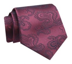 Krawat - ALTIES - Bordo z Orientalnym Wzorem. Czerwone krawaty i muchy Alties, bez wzorów, z tkaniny, eleganckie. Za 49.00 zł.