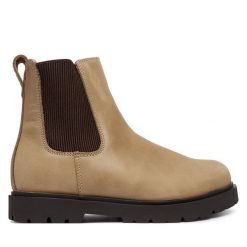 Sztyblety Birkenstock. Brązowe botki męskie Birkenstock, bez wzorów, bez obcasa, bez zapięcia. Za 854.99 zł.