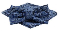 Mucha Męska z Poszetką Alties - Granatowo-Niebieska, Wzór Orientalny. Niebieskie krawaty i muchy Alties, bez wzorów, eleganckie. Za 54.00 zł.