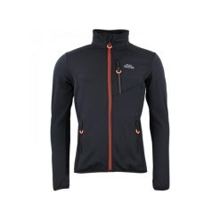 Kurtka polarshell Peak Mountain. Czarne kurtki męskie Peak Mountain, bez wzorów, sportowe, bez kaptura. W wyprzedaży za 186.50 zł.