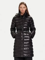 Calvin Klein Płaszcz zimowy LV044D543G Czarny Slim Fit. Czarne płaszcze damskie Calvin Klein, na zimę, xxs, bez wzorów, z syntetyku, bez kołnierzyka, bez kaptura. Za 839.99 zł.