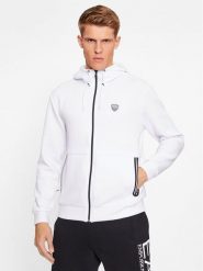 EA7 Emporio Armani Bluza 8NPM20 PJ4EZ 1100 Biały Regular Fit. Białe bluzy męskie EA7 Emporio Armani, m, bez wzorów, z syntetyku, bez ramiączek, bez kaptura. Za 399.99 zł.