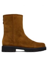 HÖGL Botki 0-101502-89000 Khaki. Brązowe botki damskie HÖGL, bez wzorów, ze skóry, bez obcasa, na płaskiej podeszwie, bez zapięcia. Za 579.99 zł.