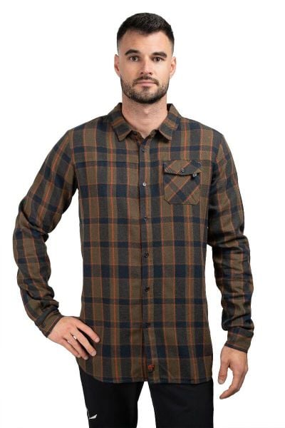 Koszula męska Shamrock. Brązowe koszule męskie Viking, m, bez wzorów, z bawełny, biznesowe, bez kołnierzyka, bez ramiączek. Za 229.99 zł.