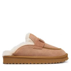 Klapki Liu Jo. Brązowe klapki damskie Liu Jo, bez wzorów, bez obcasa, bez zapięcia. Za 569.99 zł.