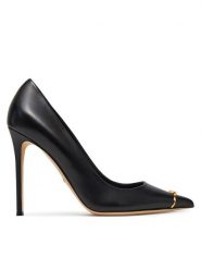 Elisabetta Franchi Szpilki SA-74L-52E2-V500 Czarny. Czarne szpilki damskie Elisabetta Franchi, bez wzorów, ze skóry, bez obcasa, na szpilce, bez zapięcia. Za 1,509.00 zł.