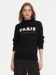 Kontatto Sweter 3M0915C Czarny Regular Fit. Czarne swetry nierozpinane damskie Kontatto, m, bez wzorów, z syntetyku, bez kołnierzyka, bez ramiączek. Za 409.99 zł.