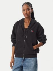 Tommy Jeans Bluza Badge DW0DW23529 Czarny Regular Fit. Czarne bluzy damskie Tommy Jeans, xs, bez wzorów, z bawełny, bez ramiączek, bez kaptura. Za 381.99 zł.