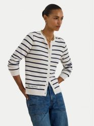 LAUREN RALPH LAUREN Kardigan 200P03495001 Biały Slim Fit. Białe kardigany damskie Lauren Ralph Lauren, xxl, bez wzorów, z bawełny, bez kołnierzyka. Za 949.99 zł.