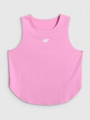 4F Top treningowy szybkoschnący damski - różowy XL. Czerwone topy damskie 4F, s, bez wzorów, biznesowe, bez kołnierzyka, bez ramiączek. Za 119.99 zł.