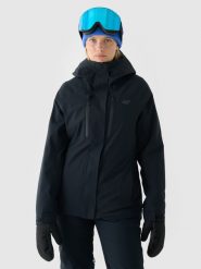 4F Kurtka narciarska membrana NeoDry 10000 damska - czarna XL. Czarne kurtki sportowe damskie 4F, na zimę, m, bez wzorów, z dzianiny, bez ramiączek, z kapturem, narciarskie. W wyprzedaży za 399.99 zł.