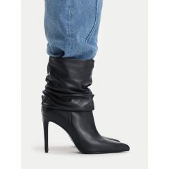Botki Eva Minge. Czarne botki damskie Eva Minge, bez wzorów, bez obcasa, na szpilce, bez zapięcia. Za 599.99 zł.