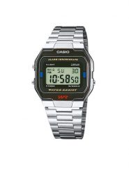 Casio Zegarek Vintage A163WA-1QES Srebrny. Szare, cyfrowe zegarki męskie Casio, bez wzorów, srebrne. Za 179.99 zł.