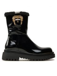 Versace Jeans Couture Botki Drew 77VA3S69 Czarny. Czarne botki damskie Versace Jeans Couture, bez wzorów, z jeansu, bez obcasa, na płaskiej podeszwie, bez zapięcia. Za 619.99 zł.