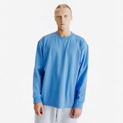 Koszulka długi rękaw męska Elementals. Niebieskie bluzy męskie Decathlon, m, bez wzorów, z materiału, bez ramiączek, bez kaptura. Za 109.99 zł.