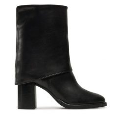 Botki Tamaris. Czarne botki damskie Tamaris, bez wzorów, bez obcasa, na słupku, bez zapięcia. Za 549.99 zł.