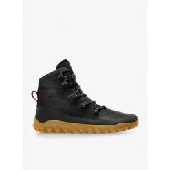 Buty turystyczne męskie Vivobarefoot Tracker Leather AT. Czarne buty zimowe męskie Vivobarefoot, bez wzorów, bez obcasa, bez zapięcia. Za 829.99 zł.