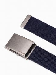 Pasek męski parciany - granatowy A029 - uniwersalny. Niebieskie paski męskie Ombre Clothing, z jeansu. Za 41.99 zł.