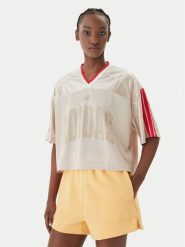 Adidas T-Shirt Stadium JZ1073 Beżowy Loose Fit. Brązowe t-shirty damskie Adidas, m, bez wzorów, z syntetyku, bez kołnierzyka, bez ramiączek. Za 199.99 zł.