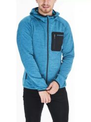 Sweter polarowy męski Fundango Hermon Hooded Fleece. Niebieskie swetry męskie FUNDANGO, m, bez wzorów, z bawełny, bez kołnierzyka, bez ramiączek. Za 219.90 zł.