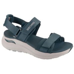 Sandały damskie, Arch Fit 2.0 - Go-Getter. Niebieskie sandały damskie Skechers, bez wzorów, bez obcasa, bez zapięcia. Za 279.99 zł.
