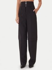 Patrizia Pepe Spodnie materiałowe 2P1706 A498 Czarny Regular Fit. Czarne spodnie materiałowe damskie Patrizia Pepe, bez wzorów, z materiału. Za 1,249.00 zł.