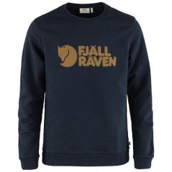 Sweter męski Fjallraven Logo. Niebieskie swetry męskie Fjällräven, m, bez wzorów, z bawełny, sportowe, bez kołnierzyka, bez ramiączek. Za 559.00 zł.