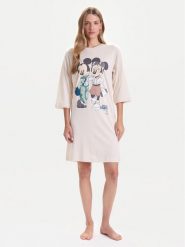 United Colors Of Benetton Koszula nocna 3Y5E3C01G Beżowy Relaxed Fit. Brązowe koszule nocne damskie United Colors Of Benetton, bez wzorów, z bawełny, bez ramiączek. Za 139.99 zł.