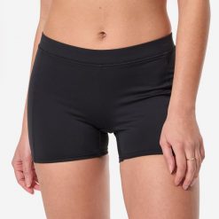 Dół kostiumu kąpielowego surfingowego damski Olaian Reva. Czarne bikini OLAIAN, bez wzorów, z elastanu. Za 49.99 zł.