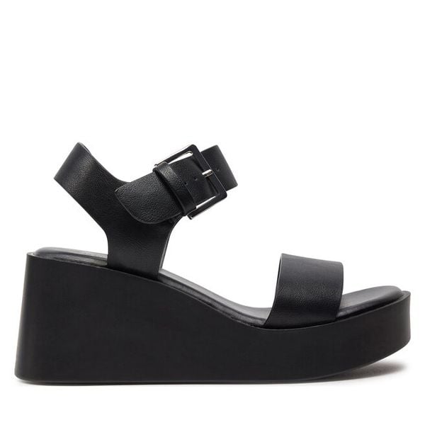 Sandały Call It Spring. Czarne sandały damskie Call it Spring, bez wzorów, bez obcasa, na koturnie, bez zapięcia. Za 219.99 zł.