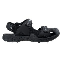 Sandały Hi-Tec Merfino T Jr 92800304868 czarne. Czarne sandały damskie bez wzorów, z gumy, bez obcasa, bez zapięcia. Za 269.92 zł.