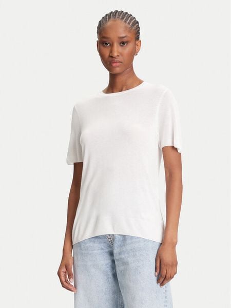 Calvin Klein Sweter LV044A307G Écru Regular Fit. Swetry nierozpinane damskie Calvin Klein, xxs, bez wzorów, z wiskozy, bez kołnierzyka, bez ramiączek. Za 219.99 zł.