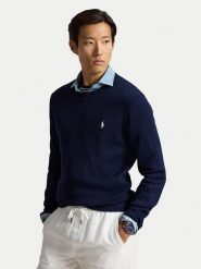 Polo Ralph Lauren Sweter 710810846503 Granatowy Regular Fit. Niebieskie swetry męskie Polo Ralph Lauren, m, bez wzorów, z bawełny, bez kołnierzyka, bez ramiączek. Za 919.99 zł.