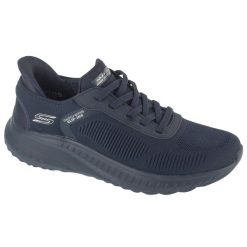 Buty sportowe Sneakersy męskie, Slip-Ins: BOBS Squad Chaos - Solid Step,slip-ins. Niebieskie buty sportowe męskie Skechers, bez wzorów, bez zapięcia, trekkingowe. Za 329.99 zł.