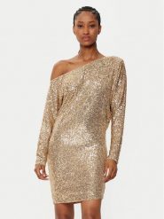 Marciano Guess Sukienka koktajlowa 5RGK69 6166A Złoty Bodycon Fit. Żółte sukienki damskie Marciano Guess, z aplikacjami, z syntetyku, wizytowe, bez kołnierzyka, bez ramiączek, bodycon. Za 669.99 zł.