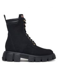 LOVE MOSCHINO Trzewiki JA24205G0PIP0000 Czarny. Czarne botki damskie Love Moschino, bez wzorów, z nubiku, bez obcasa, na płaskiej podeszwie, bez zapięcia. Za 1,299.00 zł.