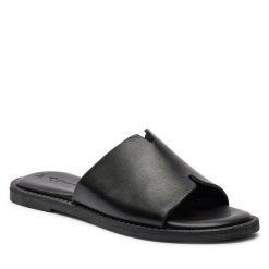 Klapki Tamaris. Czarne klapki damskie Tamaris, bez wzorów, bez obcasa, bez zapięcia. Za 269.99 zł.