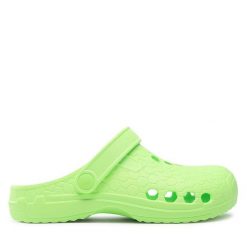 Klapki Dry Walker. Zielone klapki damskie Dry Walker, bez wzorów, bez obcasa, bez zapięcia. Za 79.99 zł.