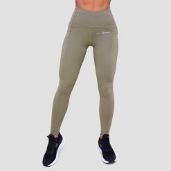 Legginsy damskie do biegania vetiver Pulse. Zielone legginsy damskie GYMBEAM, bez wzorów, z elastanu. Za 115.90 zł.