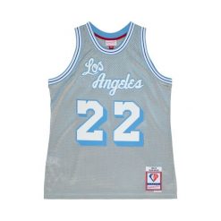 Koszulka NBA Los Angeles Lakers Elgin Baylor 75th NBA 1960. Białe bluzki damskie Mitchell & Ness, bez wzorów, sportowe, bez kołnierzyka, bez ramiączek. Za 676.50 zł.