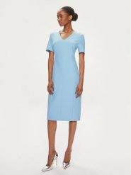 Boss Sukienka codzienna Damaisa 50490044 Niebieski Slim Fit. Niebieskie sukienki damskie Boss, na co dzień, bez wzorów, z wiskozy, bez kołnierzyka, bez ramiączek, proste. Za 1,269.00 zł.
