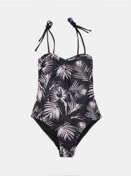 Strój kąpielowy ze wzorem - czarny. Czarne stroje kąpielowe damskie Sinsay, l, bez wzorów. Za 59.99 zł.